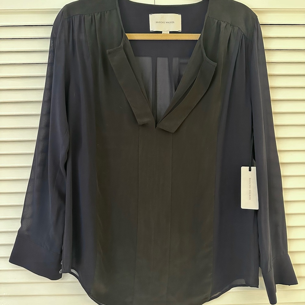 Brochu Walker Navy & Black Blouse